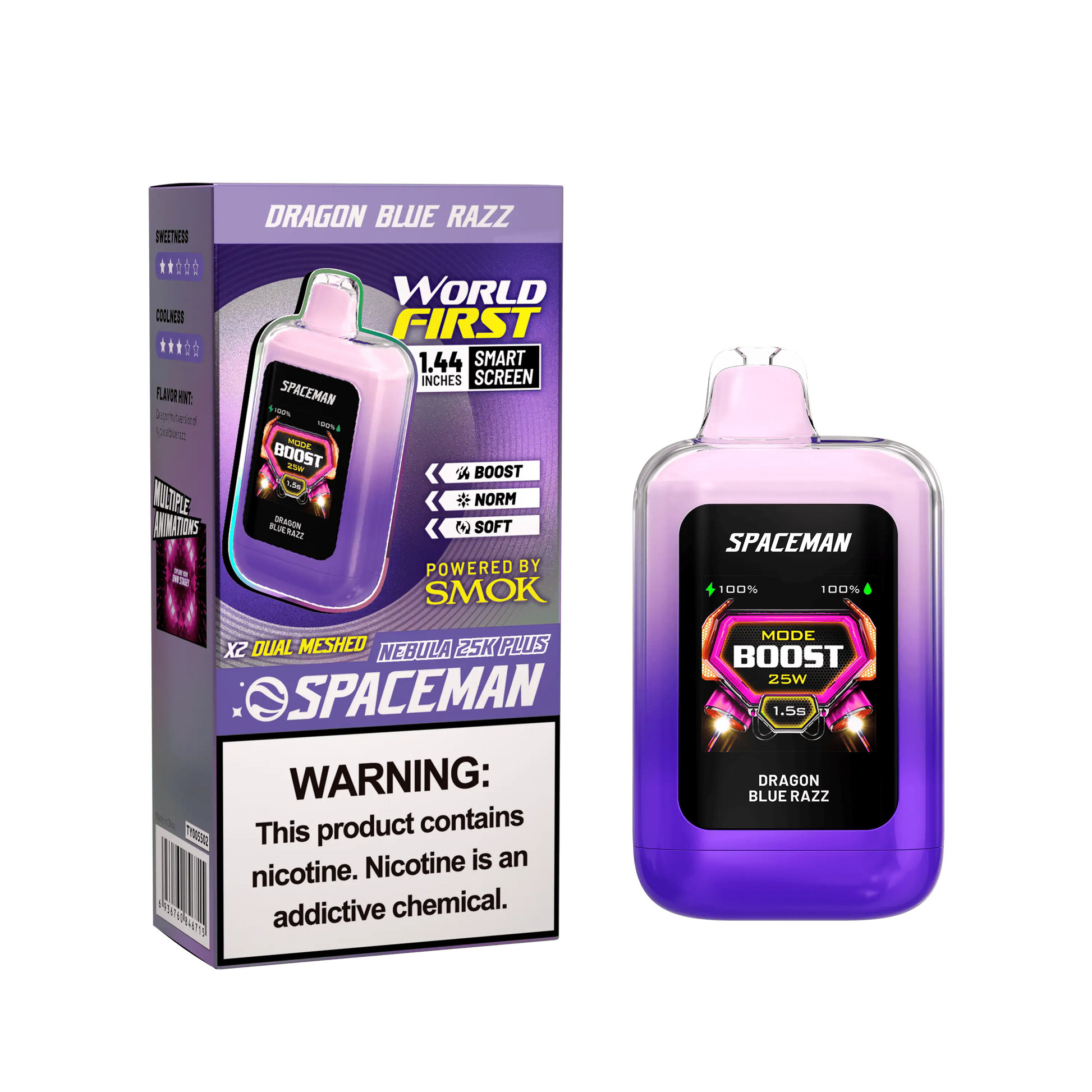 Dragon Blue Razz - Spaceman Nebula 25k Plus Disposable Vape JellyPuffs