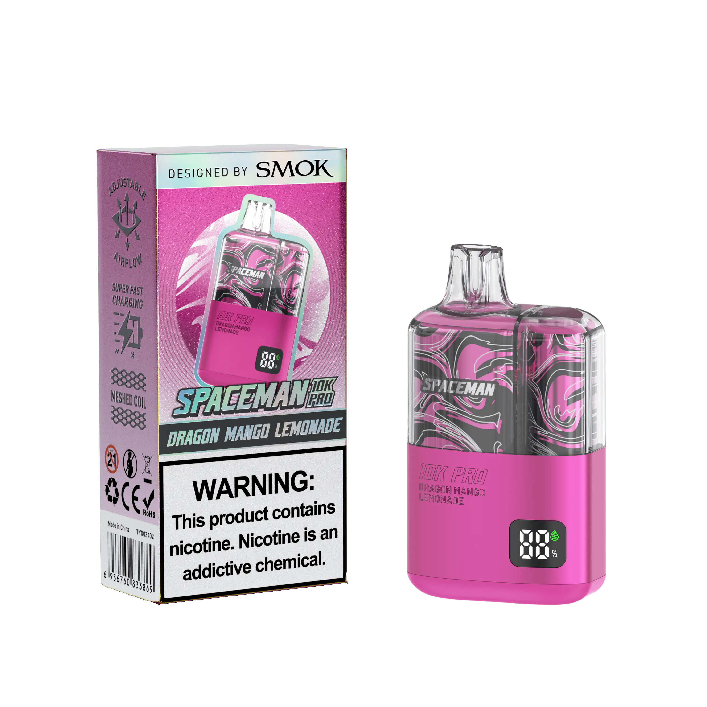 Dragon Mango Lemonade – Spaceman 10K Pro Disposable | $6.99