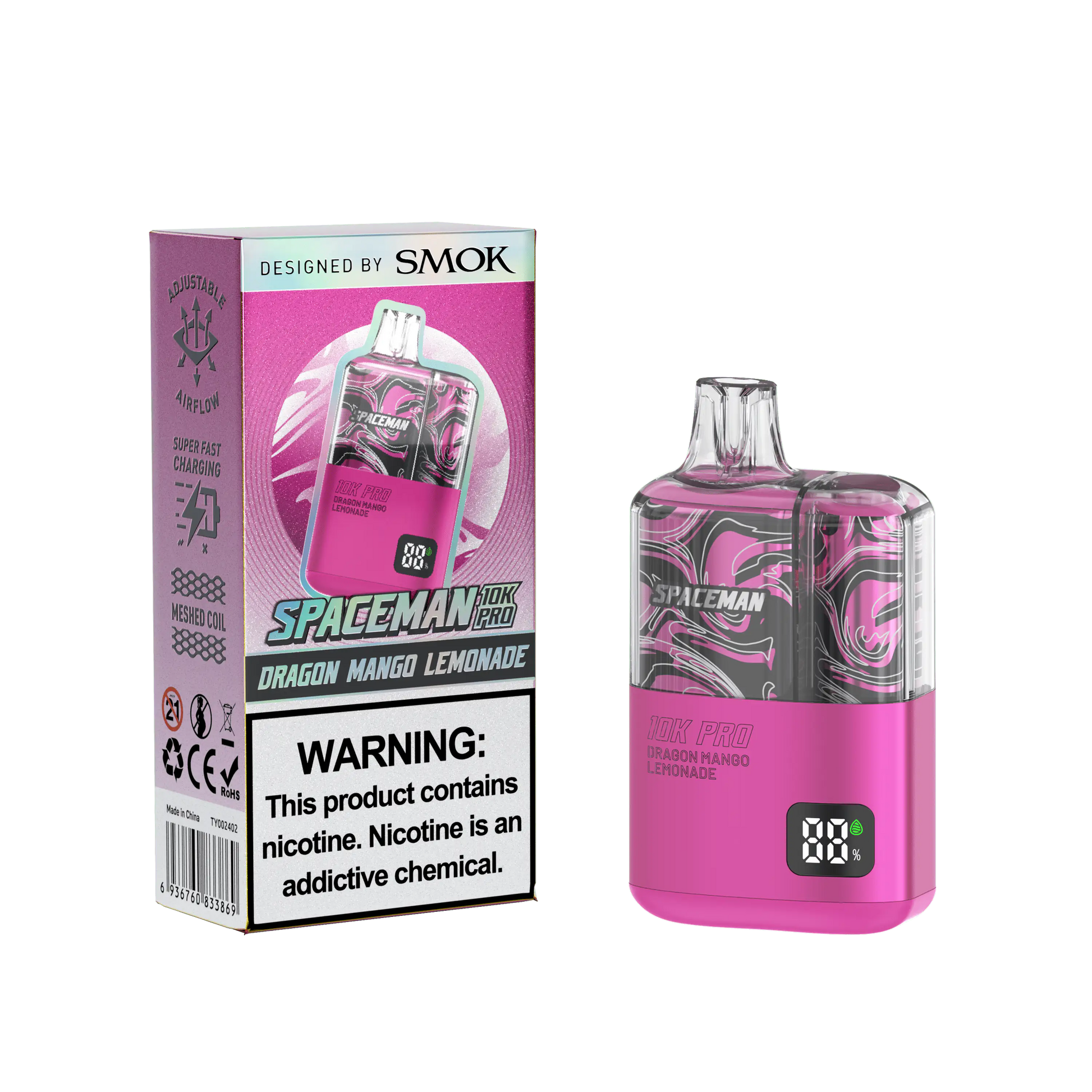 Dragon Mango Lemonade - Spaceman 10K Pro Disposable JellyPuffs