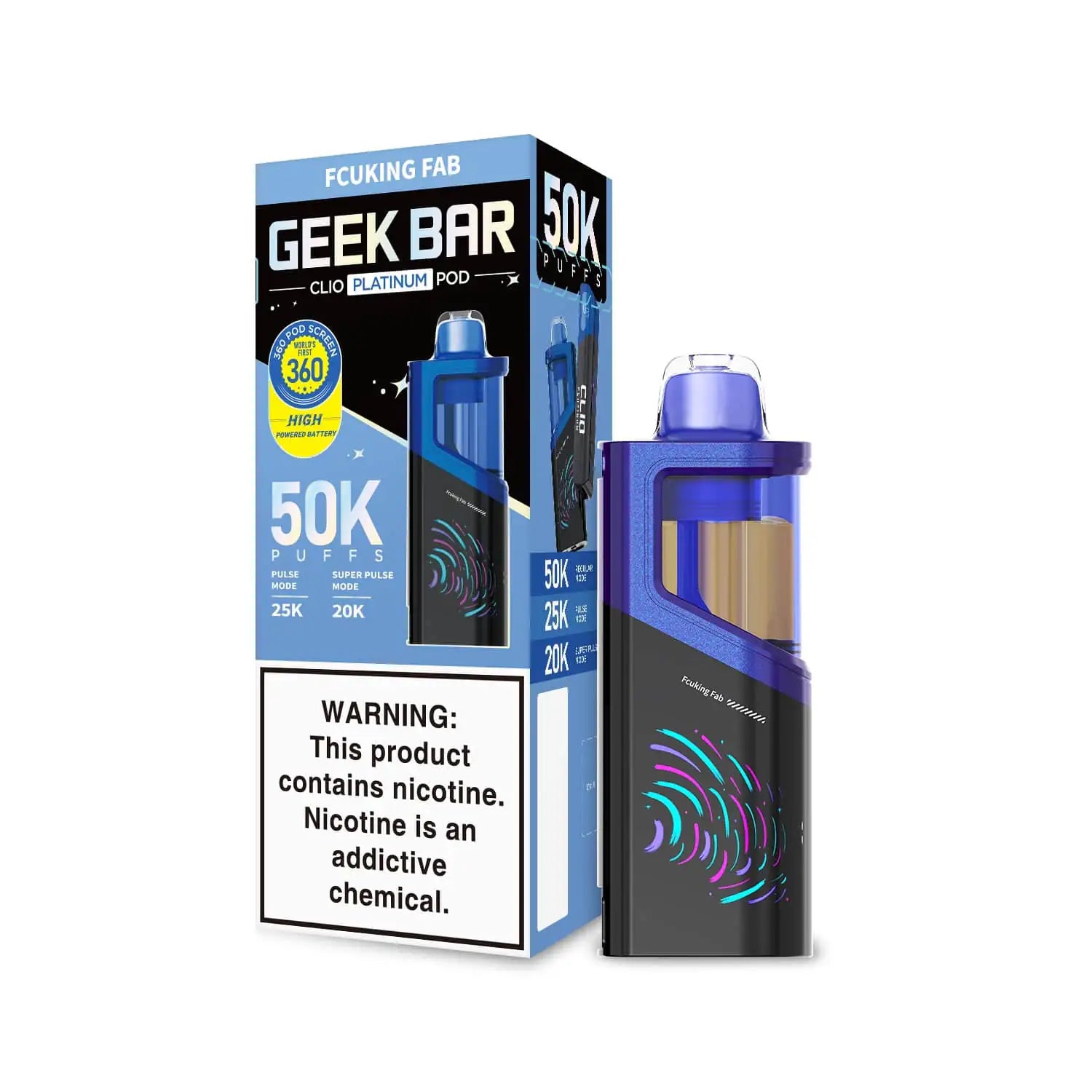 Fcuking Fab - Geek Bar Clio Platinum 50k Disposable Vape Pod JellyPuffs