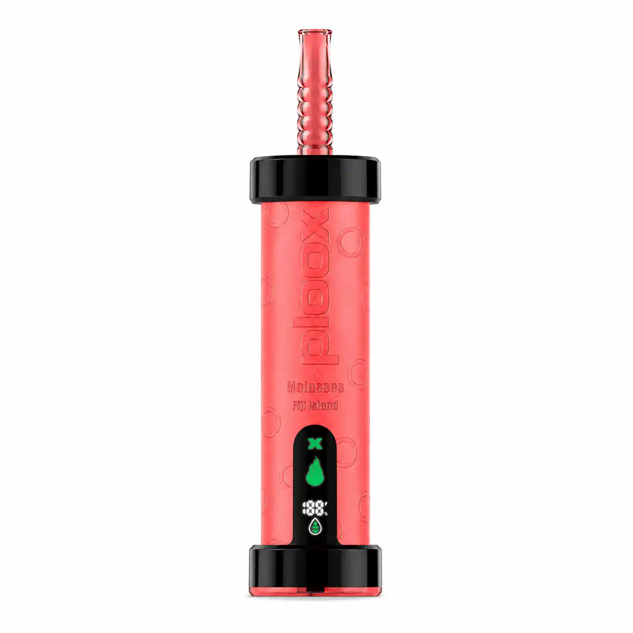 Fiji Island Ploox Molasses 75K disposable e-hookah by JellyPuffs — a tropical fusion of exotic island fruits, no ice; up to 75,000 puffs, 40mL, 0.5% (5mg) nicotine, rechargeable shisha vape