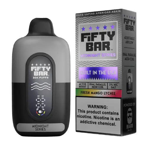 Fresh Mango Lychee - Fifty Bar Midnight Series 20k Disposable Vape JellyPuffs