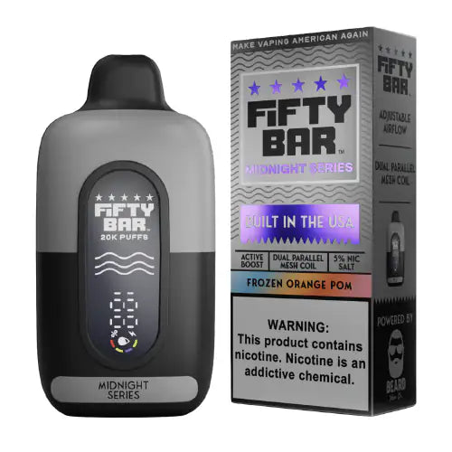 Frozen Orange Pom - Fifty Bar Midnight Series 20k Disposable Vape JellyPuffs