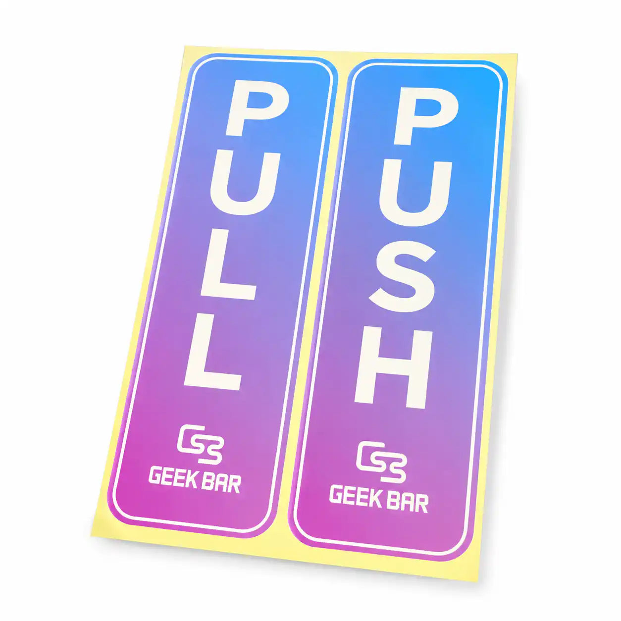 Geek Bar Pulse branded sticker sheet