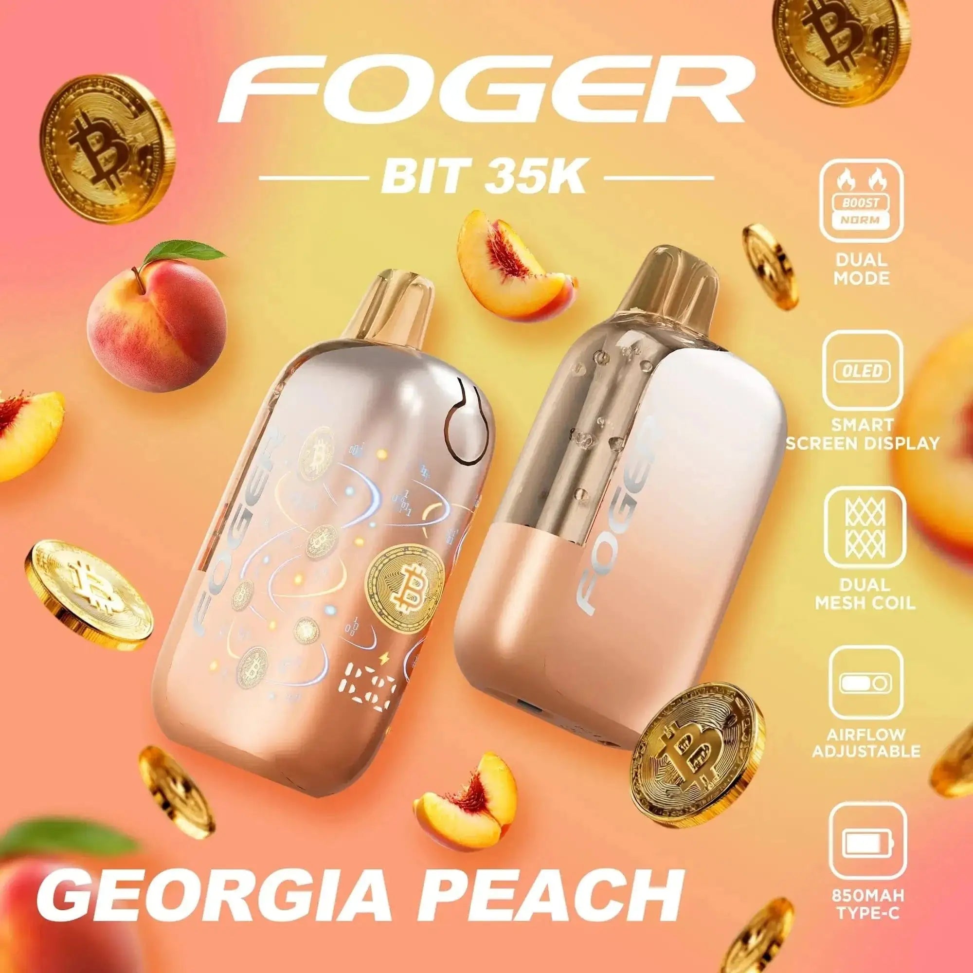 Georgia Peach - Foger Bit 35k Disposable Vape JellyPuffs