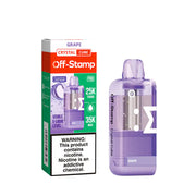 Grape Off-Stamp Crystal Cube 35K disposable pod — bold candy-rich dark grape with a ripe juicy body, 35,000 puffs, 18mL, no ice