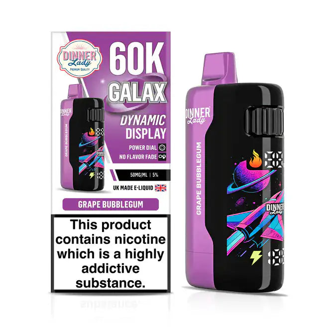 Grape Bubblegum - Dinner Lady Galax 60k Disposable Vape JellyPuffs