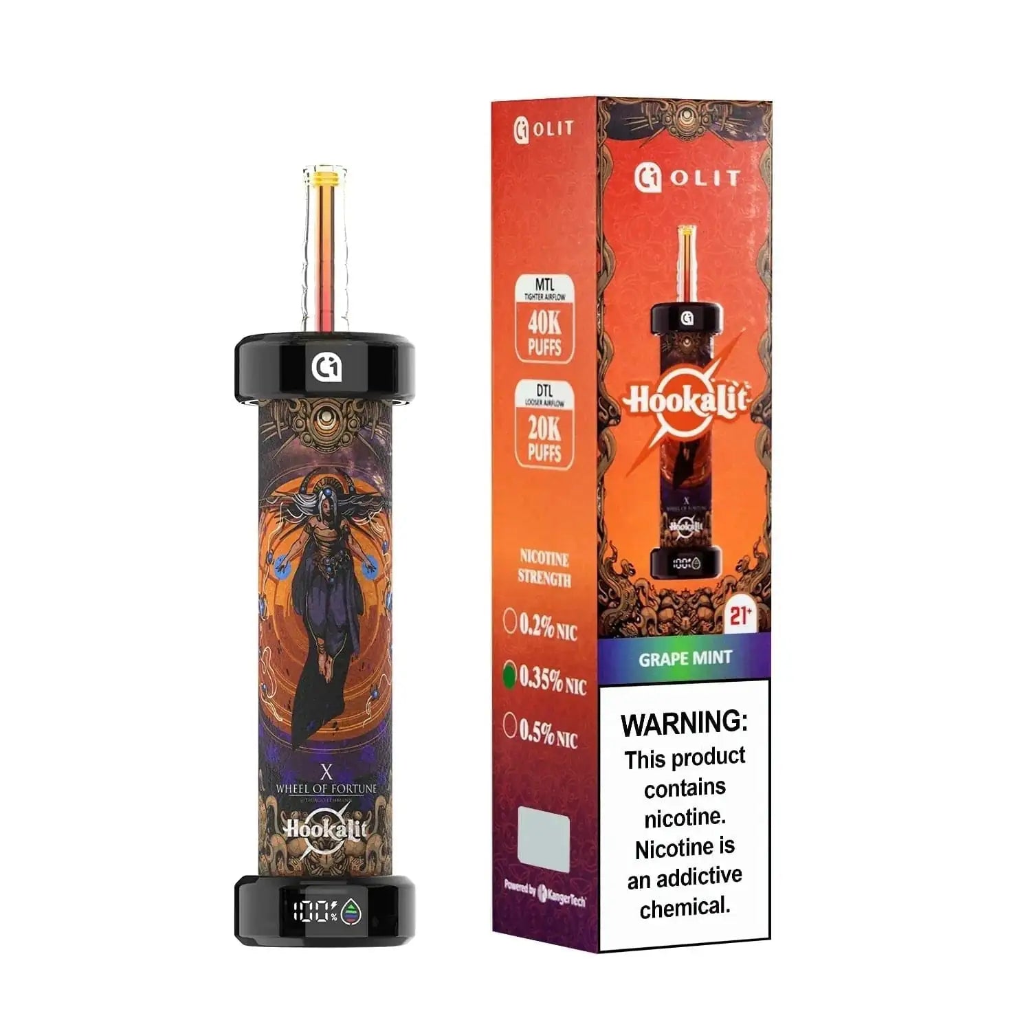 Grape Mint - Olit Hookalit 40K Disposable E-Hookah JellyPuffs