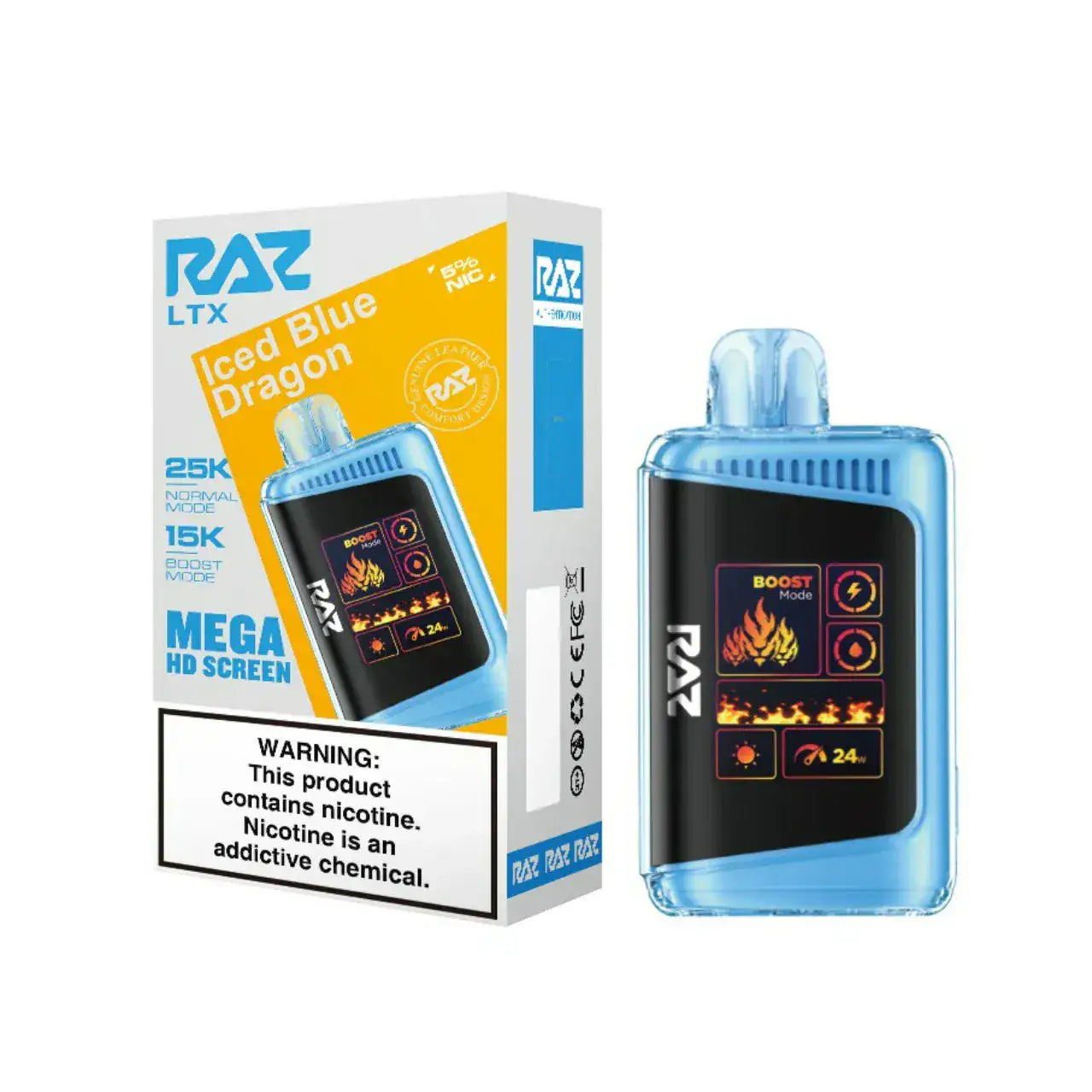 Iced Blue Dragon - RAZ LTX DC25000 Disposable Vape JellyPuffs