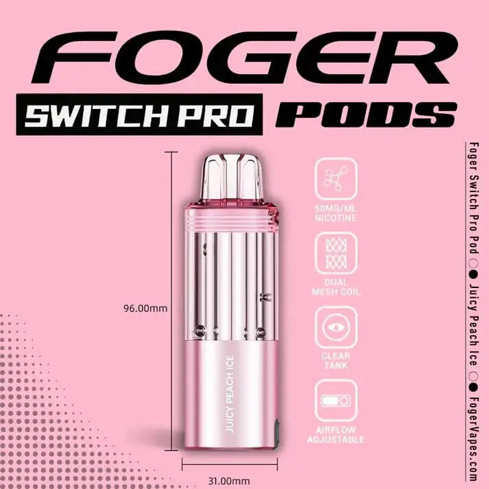 Juicy Peach Ice - Foger Switch Pro 30K Disposable Pod JellyPuffs