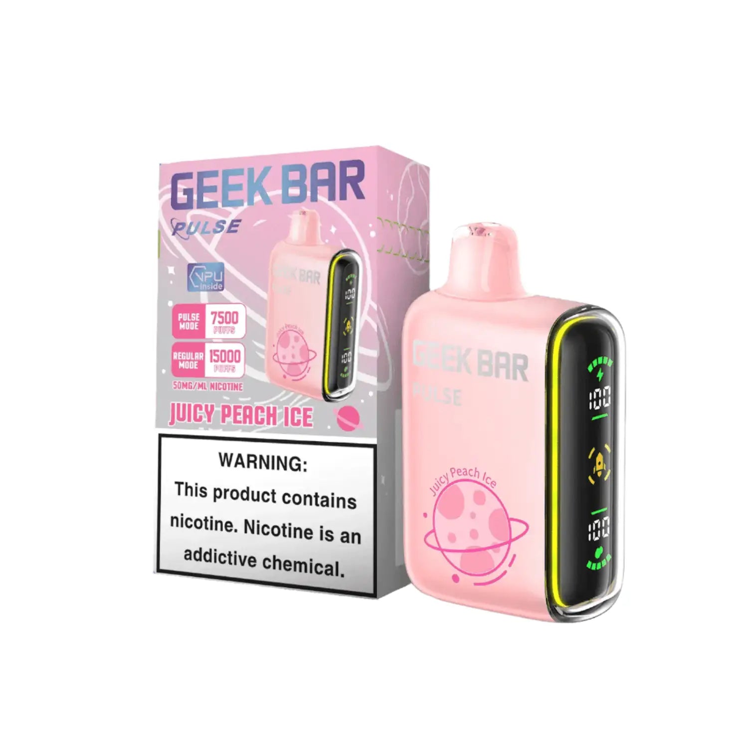 Juicy Peach Ice - Geek Bar Pulse 15k Disposable Vape JellyPuffs