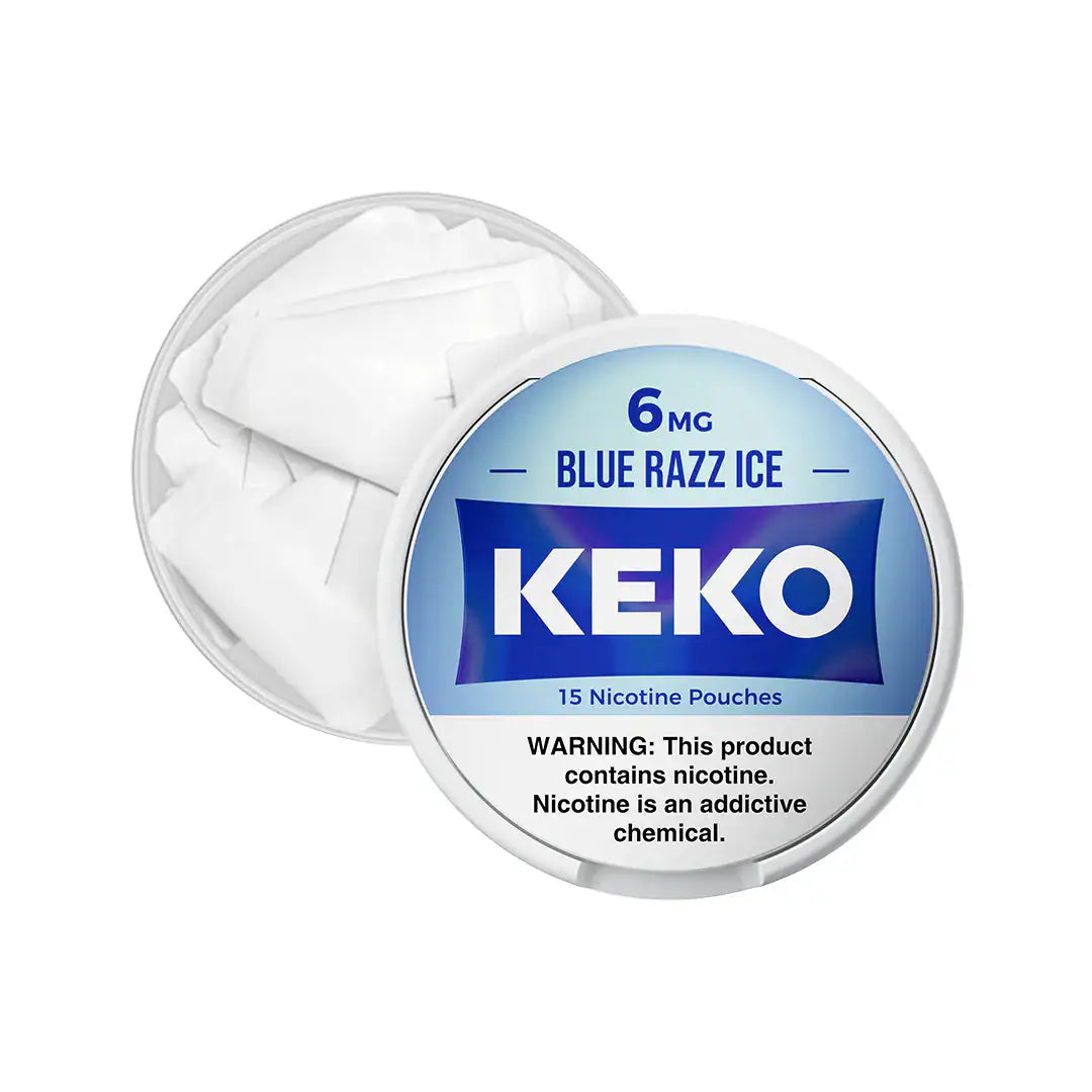 KEKO Blue Razz Ice 6mg Nicotine Pouches JellyPuffs