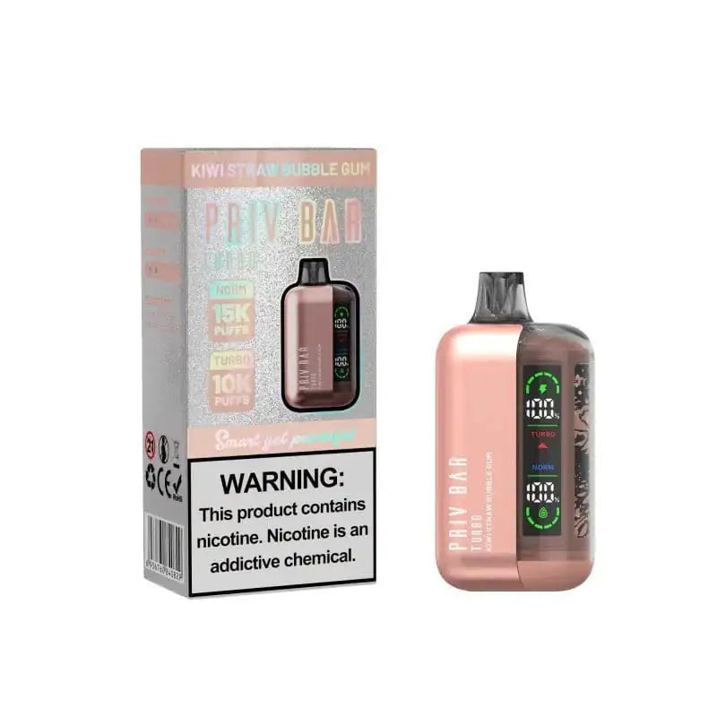 Kiwi Straw Bubble Gum - Priv Bar Turbo 15k Disposable JellyPuffs