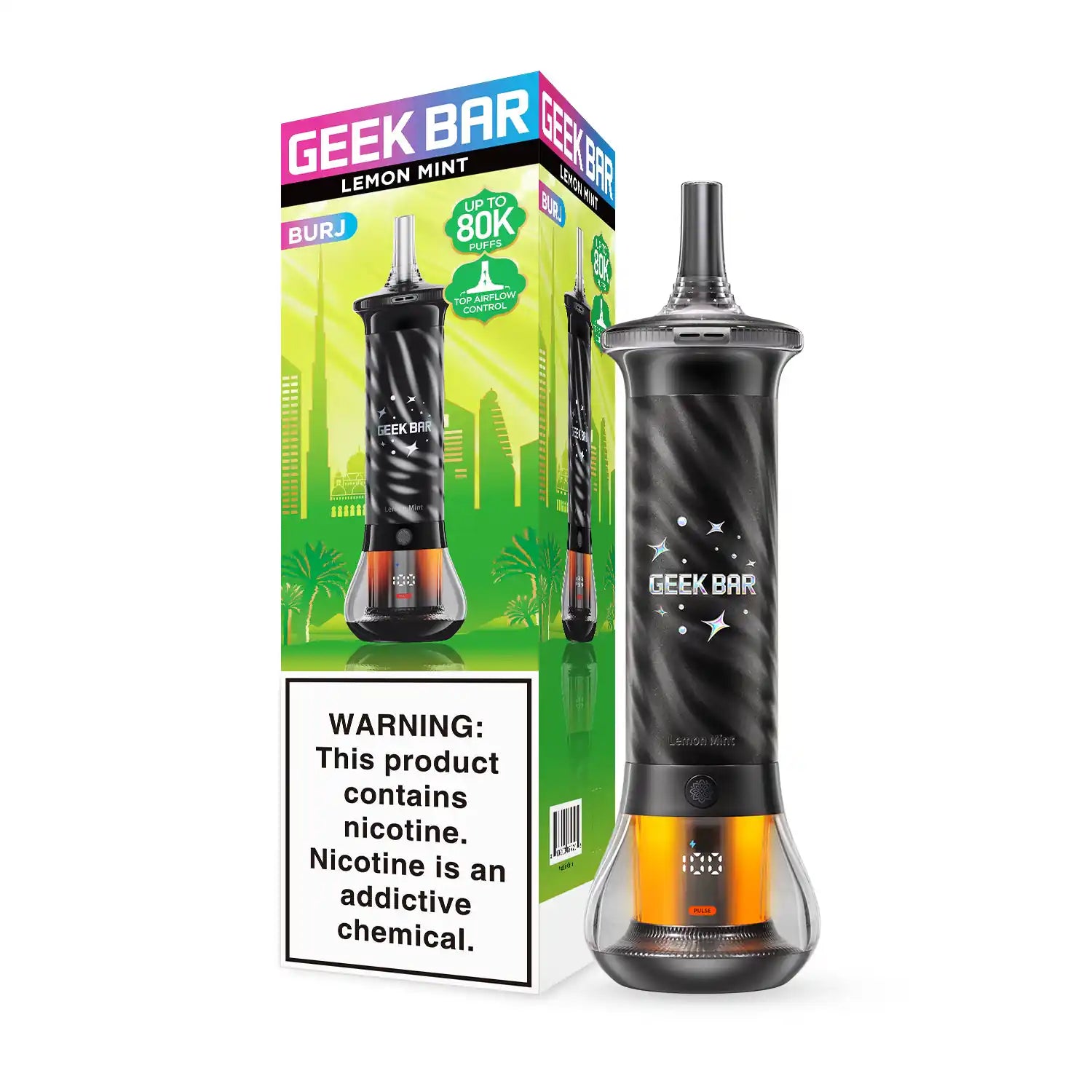 Lemon Mint - Geek Bar Burj 80k Disposable E-Hookah JellyPuffs