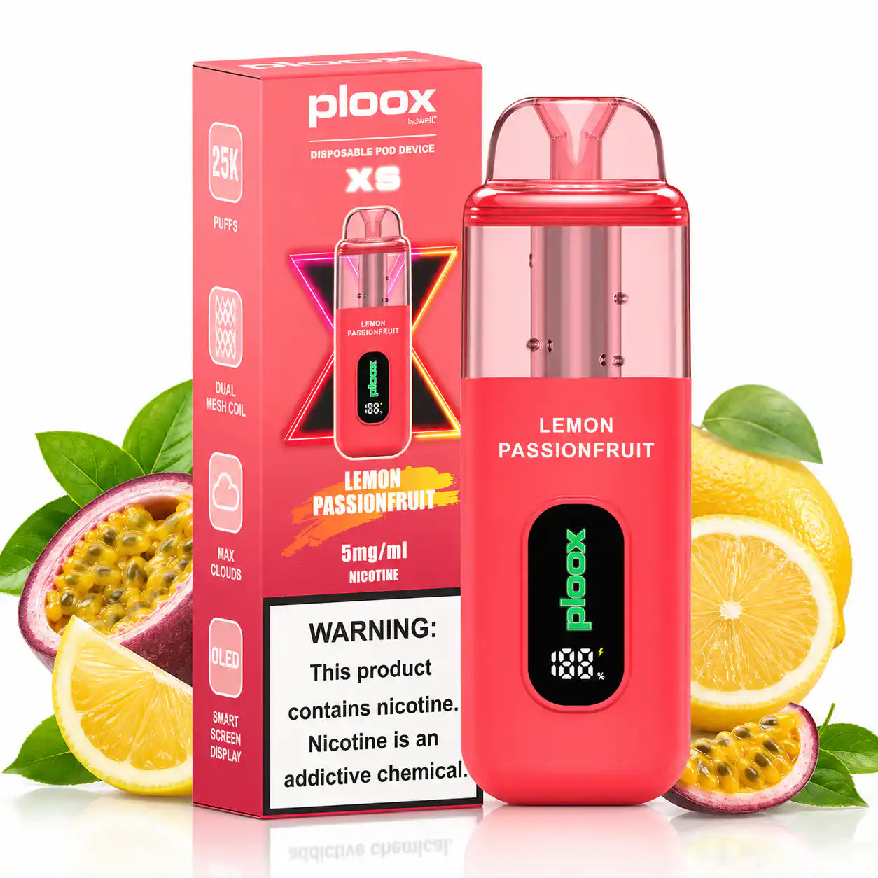 Lemon Passionfruit - Ploox XS 25k Disposable E-Hookah JellyPuffs