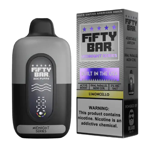 Limoncello - Fifty Bar Midnight Series 20k Disposable Vape JellyPuffs