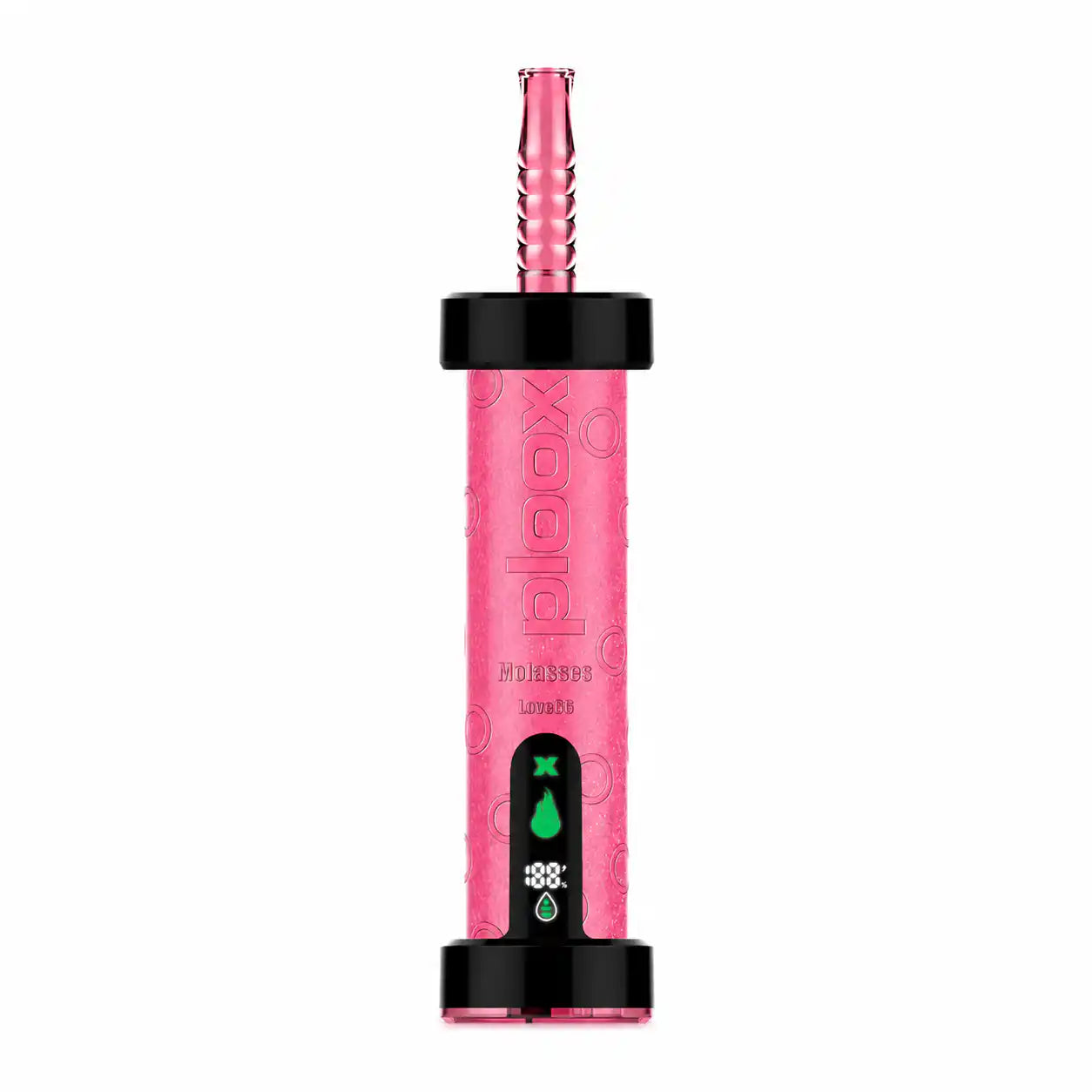 Love66 Ploox Molasses 75K disposable e-hookah by JellyPuffs — sweet melon, tropical fruit and a hint of mint with a light cooling finish; up to 75,000 puffs, 40mL, 0.5% (5mg) nicotine, rechargeable shisha vape