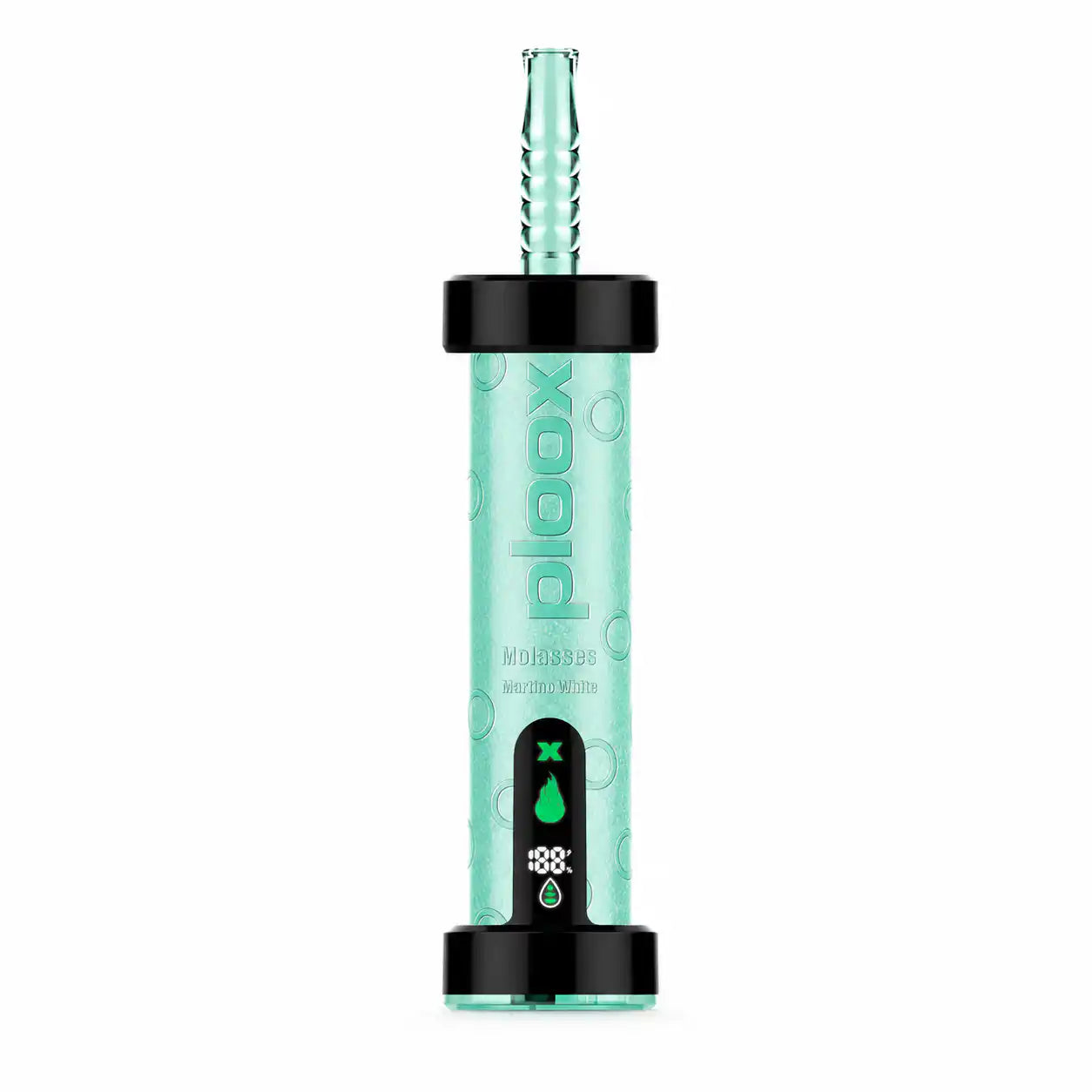 Martino White Ploox Molasses 75K disposable e-hookah by JellyPuffs — a smooth, sophisticated white-fruit cocktail blend, no ice; up to 75,000 puffs, 40mL, 0.5% (5mg) nicotine, rechargeable shisha vape