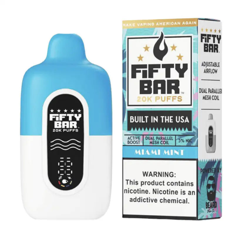 Miami Mint - Fifty Bar 20K Disposable Vape JellyPuffs