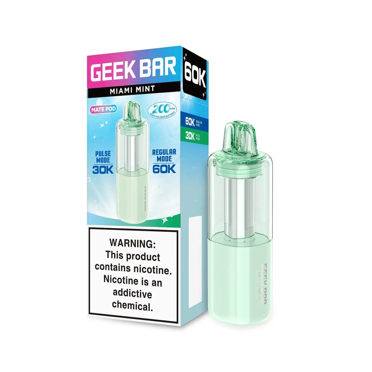 Miami Mint - Geek Bar Mate 60k Disposable Vape Pod JellyPuffs