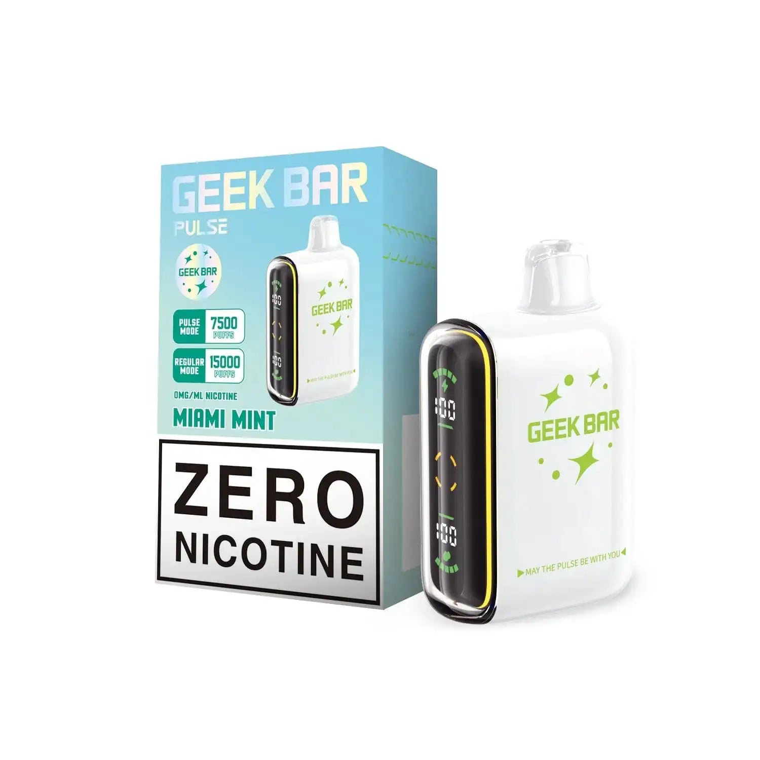 Miami Mint - Geek Bar Pulse 15k Zero Nicotine Disposable Vape JellyPuffs