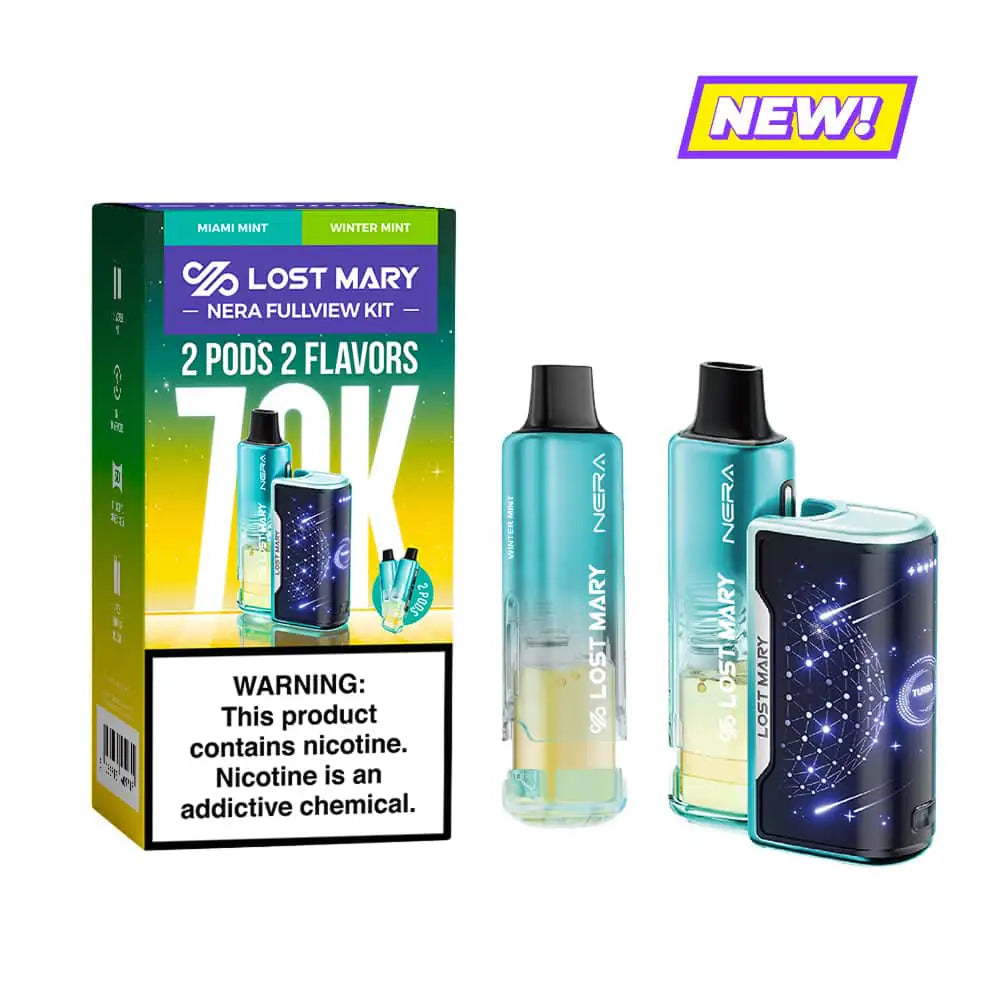 Miami Mint & Winter Mint - Lost Mary Nera Fullview 70k Disposable Vape Kit JellyPuffs
