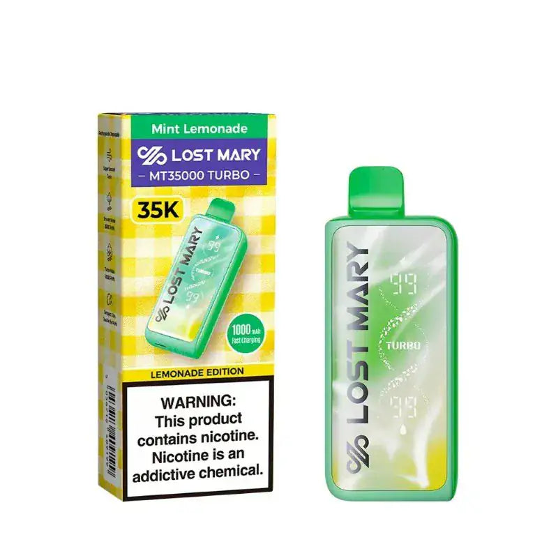 Mint Lemonade - Lost Mary MT35000 Turbo Disposable Vape Lemonade Edition JellyPuffs