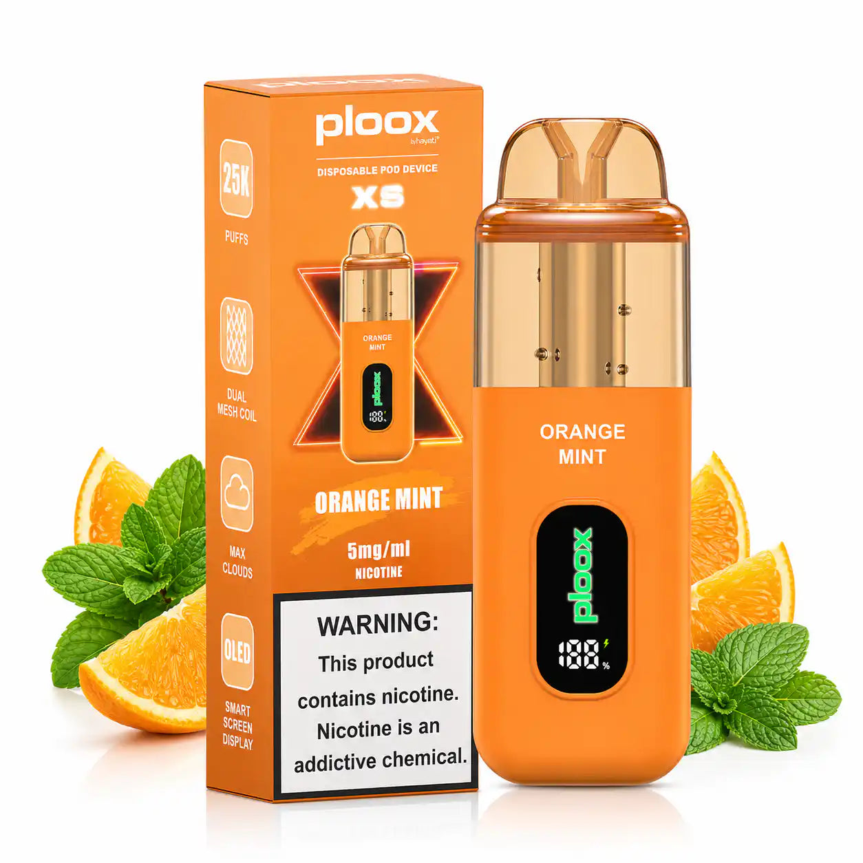 Orange Mint - Ploox XS 25k Disposable E-Hookah JellyPuffs