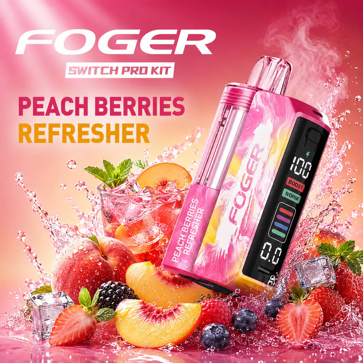 Peach Berries Refresher - Foger Switch Pro 30K Disposable Kit JellyPuffs