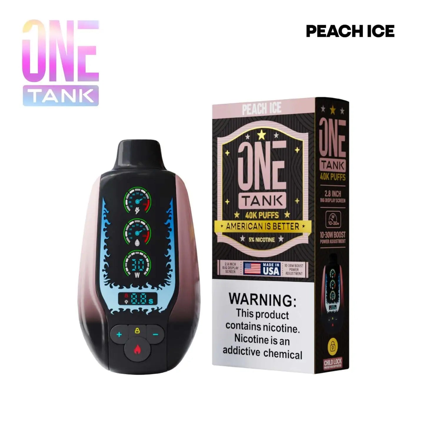 Peach Ice - One Tank 40k Disposable Vape JellyPuffs
