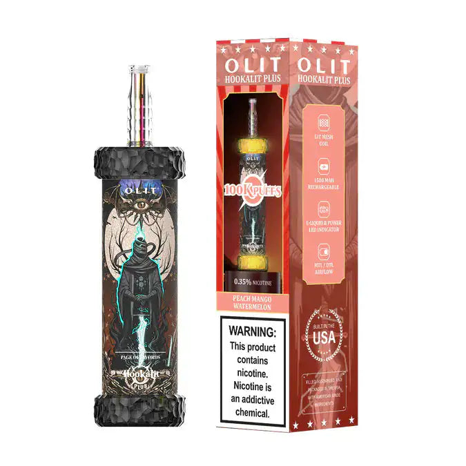 Peach Mango Watermelon - Olit Hookalit Plus 100K Disposable E-Hookah JellyPuffs