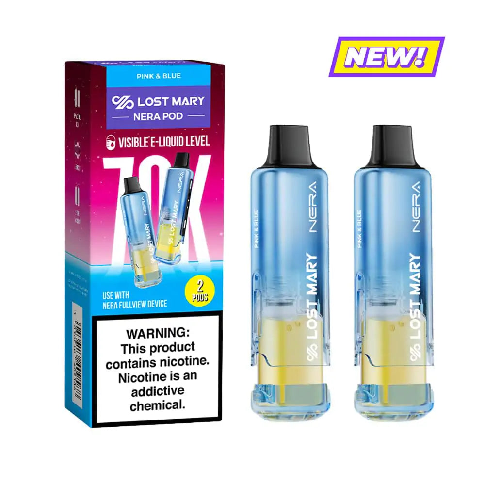 Pink & Blue - Lost Mary Nera Fullview 70k Disposable Vape Pod JellyPuffs