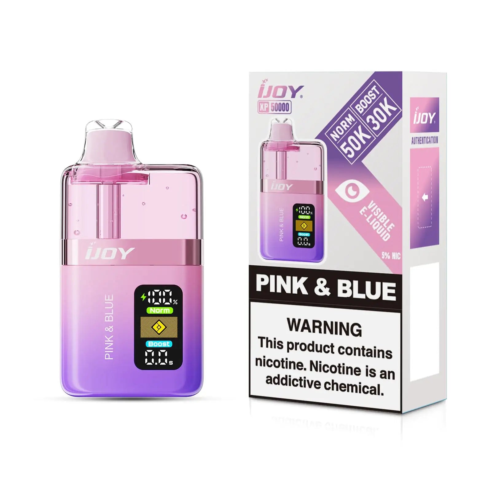 Pink & Blue - iJoy XP50000 Disposable Vape JellyPuffs