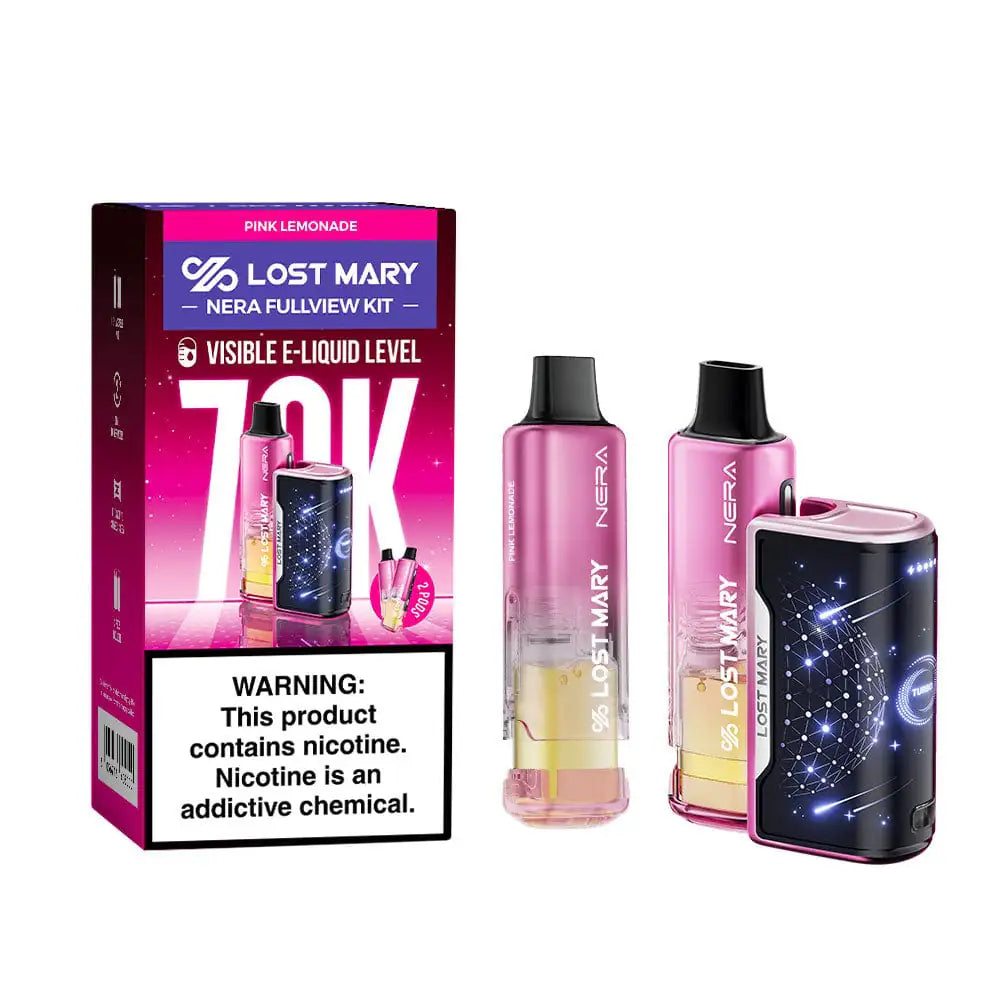 Pink Lemonade - Lost Mary Nera Fullview 70k Disposable Vape Kit JellyPuffs