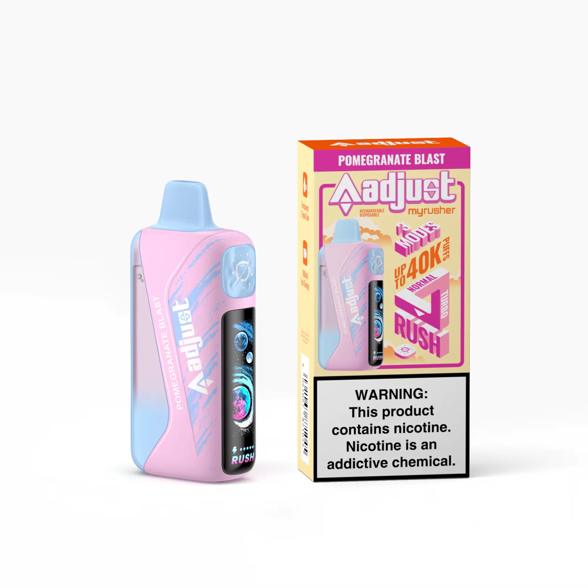 Pomegranate Blast - Adjust Myrusher 40k Disposable Vape JellyPuffs