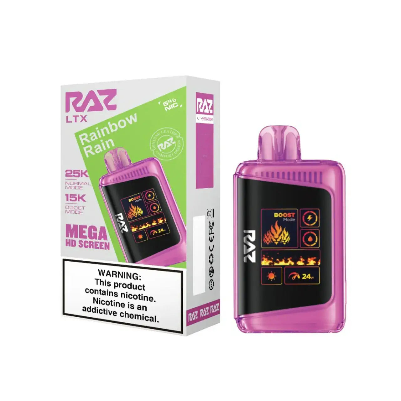 Rainbow Rain - RAZ LTX DC25000 Disposable Vape JellyPuffs