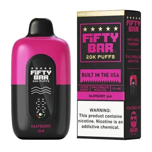 Raspberry Jam - Fifty Bar 20K Disposable Vape JellyPuffs