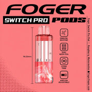 Raspberry Watermelon Foger Switch Pro 30K disposable pod — juicy watermelon, tangy raspberry, no ice — JellyPuffs