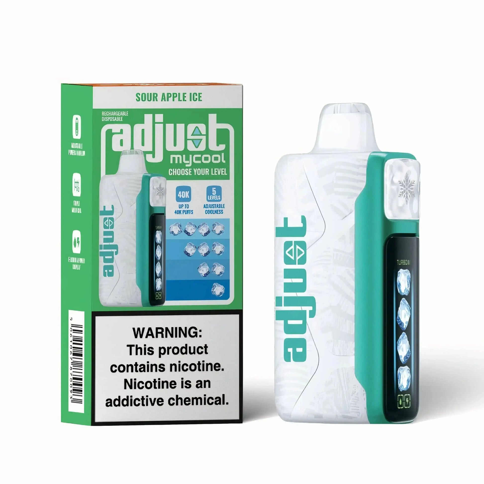 Sour Apple Ice - Adjust MyCool 40K Disposable Vape JellyPuffs