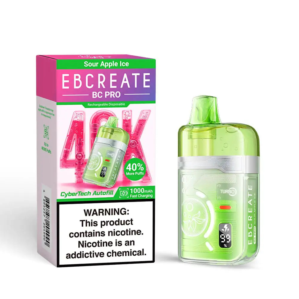 Sour Apple Ice - EBCREATE BC Pro 40K Disposable Vape JellyPuffs
