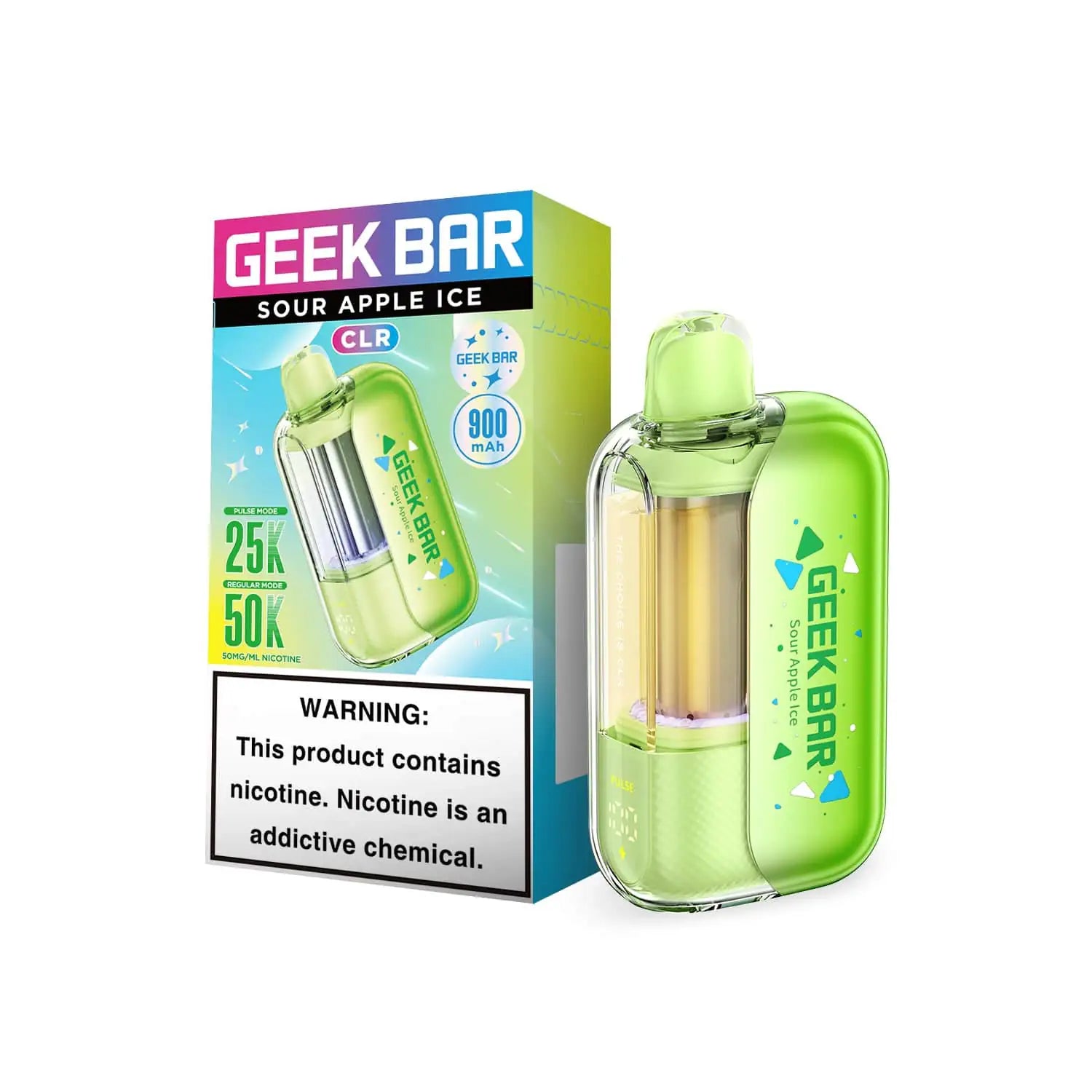 Sour Apple Ice - Geek Bar CLR 50k Disposable Vape JellyPuffs