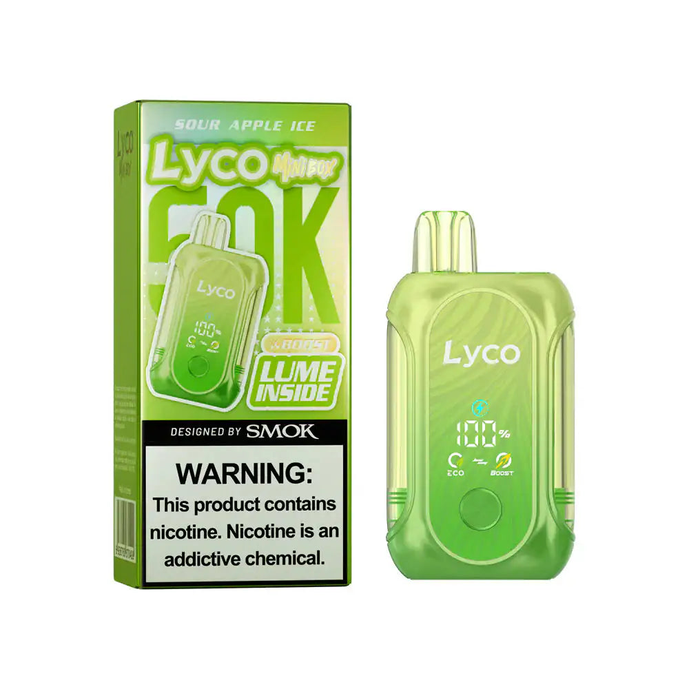Sour Apple Ice - LYCO Mini Box 50k Disposable Vape JellyPuffs