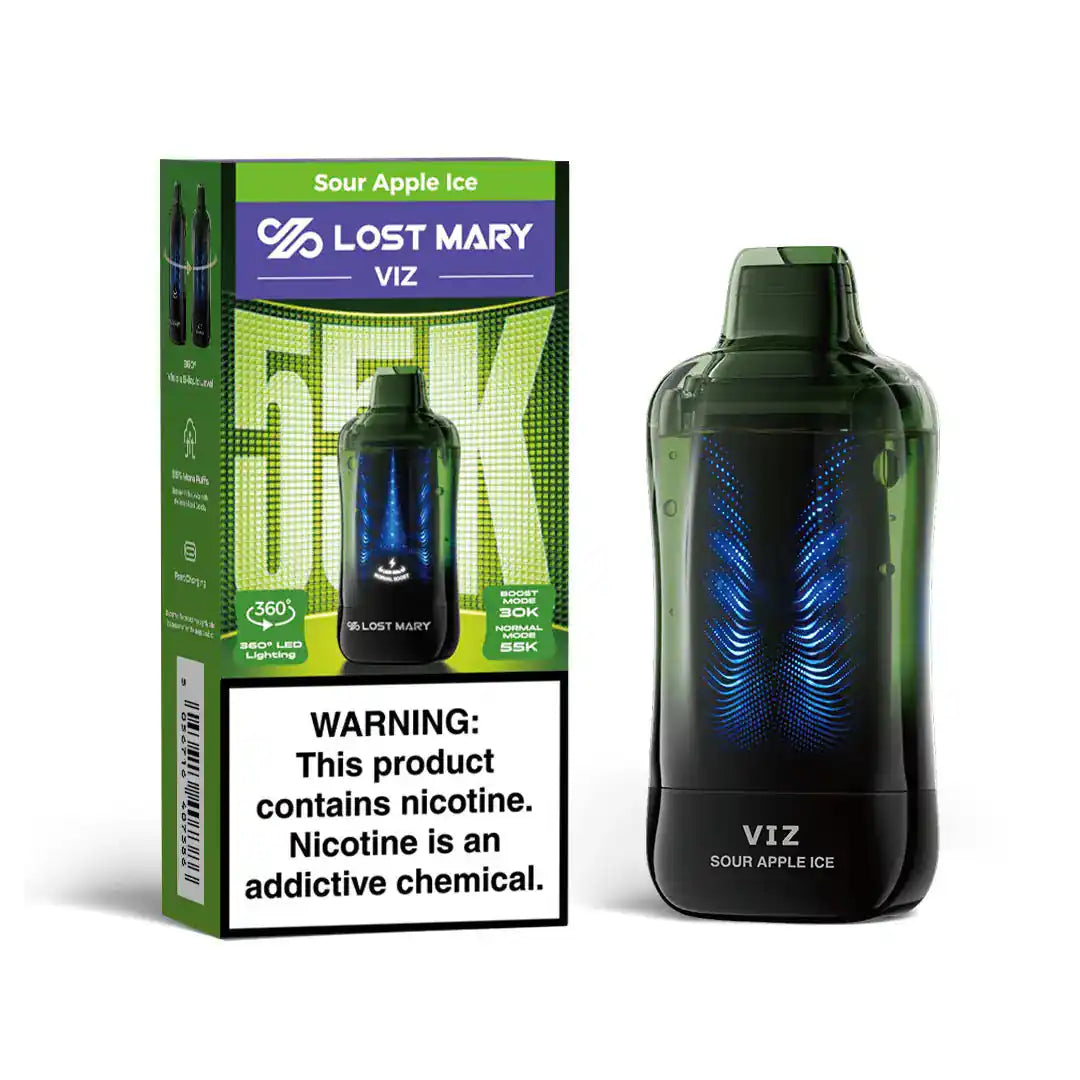 Sour Apple Ice - Lost Mary VIZ 55k Disposable Vape JellyPuffs
