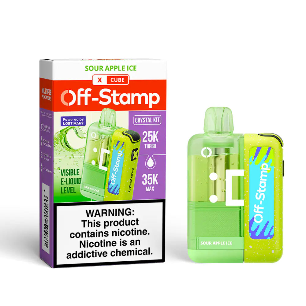 Sour Apple Ice - Off-Stamp X-Cube Crystal 35k Disposable Kit JellyPuffs