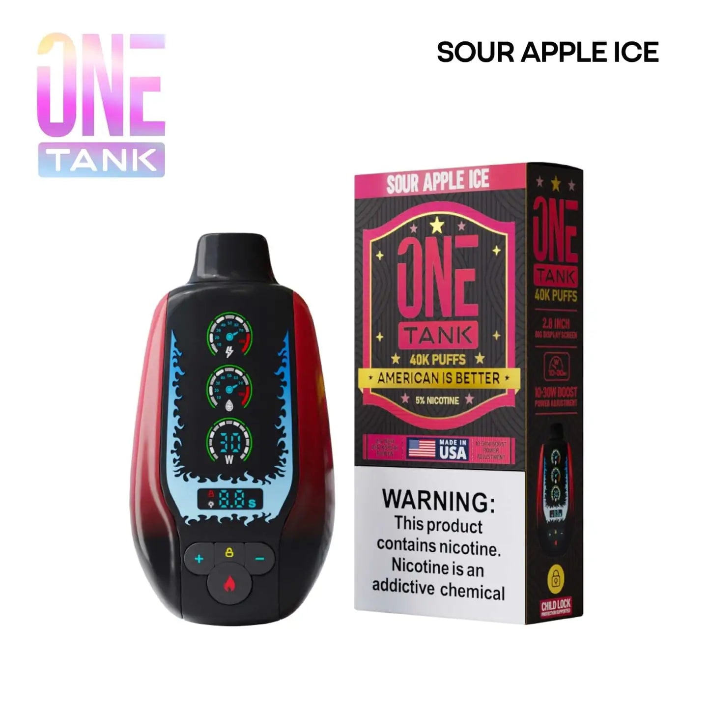 Sour Apple Ice - One Tank 40k Disposable Vape JellyPuffs