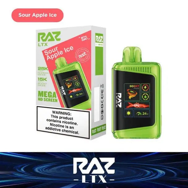 Sour Apple Ice - RAZ LTX DC25000 Disposable Vape JellyPuffs