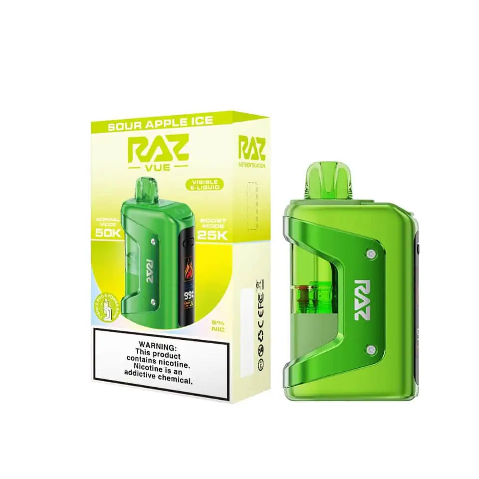 Sour Apple Ice - RAZ Vue 50K Disposable Vape Kit JellyPuffs
