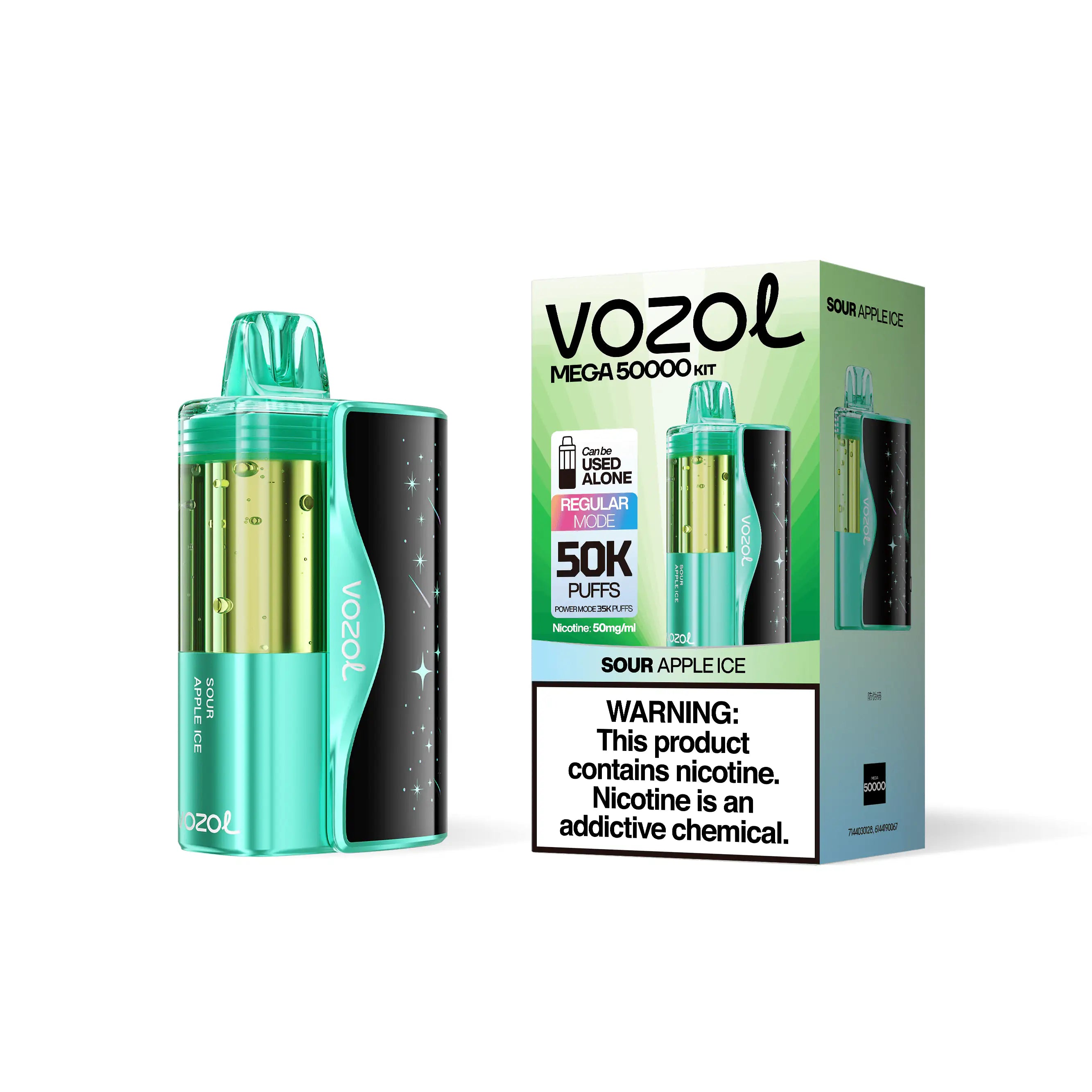 Sour Apple Ice - Vozol Mega 50k Disposable Vape Kit JellyPuffs