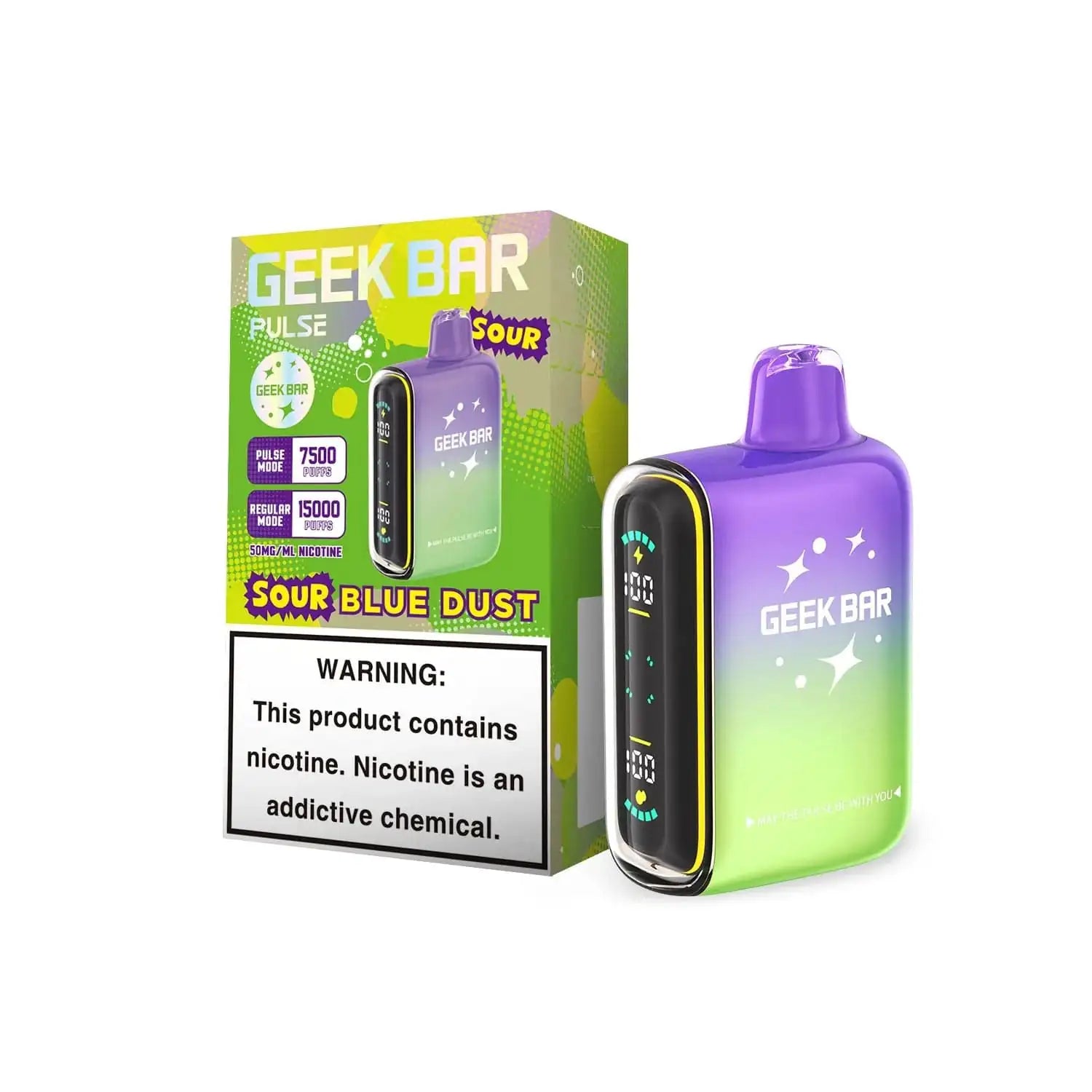 Sour Blue Dust - Geek Bar Pulse 15k Disposable Vape JellyPuffs