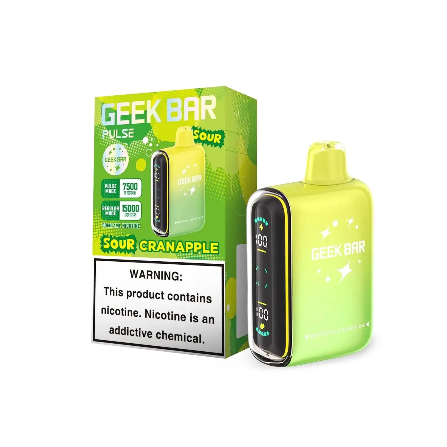 Sour Cranapple - Geek  Bar Pulse 15k Disposable Vape JellyPuffs